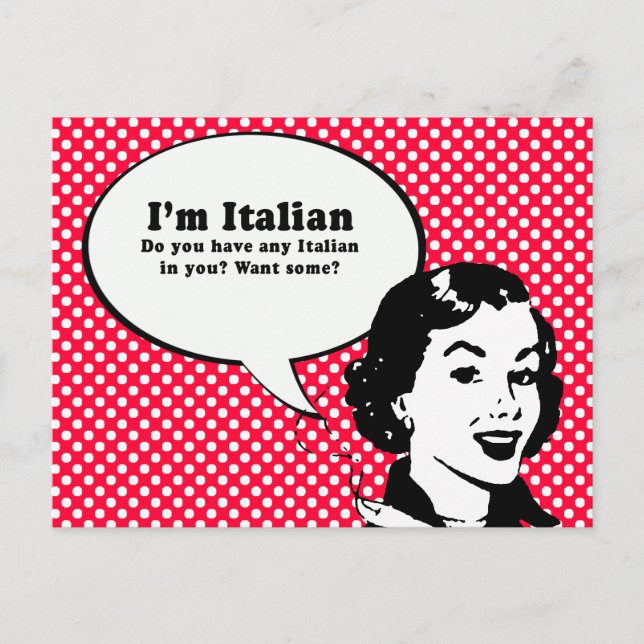 IM ITALIAN - VILL DU HA ITALIEN I DIG? VYKORT (Framsida)