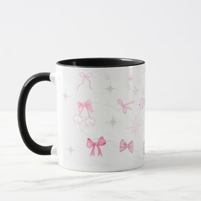 I'm Just a Aesthetic Mug / Pink Bows & Sparkles Mugg (Vänster)