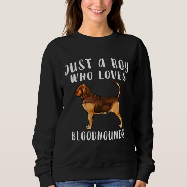 Im Just A Boy Who Loves Bloodhounds Dog T Shirt (Framsida)