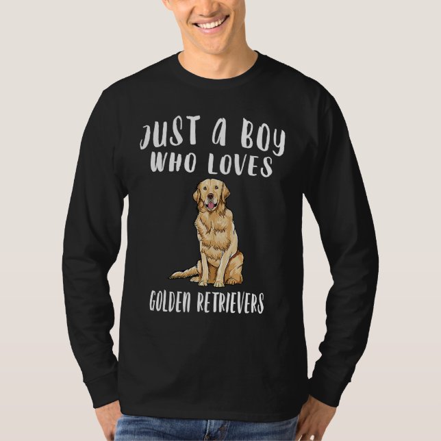 Im Just A Boy Who Loves Retrievers Dog T Shirt (Framsida)