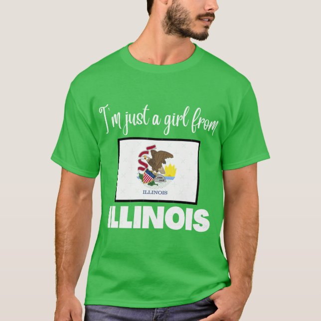 Im just a girl from Illinois State pride design fo T Shirt (Framsida)