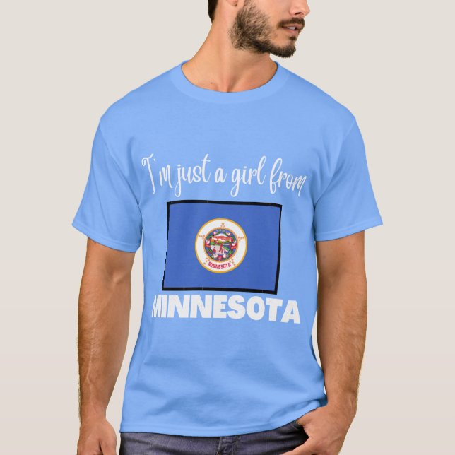 Im just a girl from Minnesota State pride design f T Shirt (Framsida)