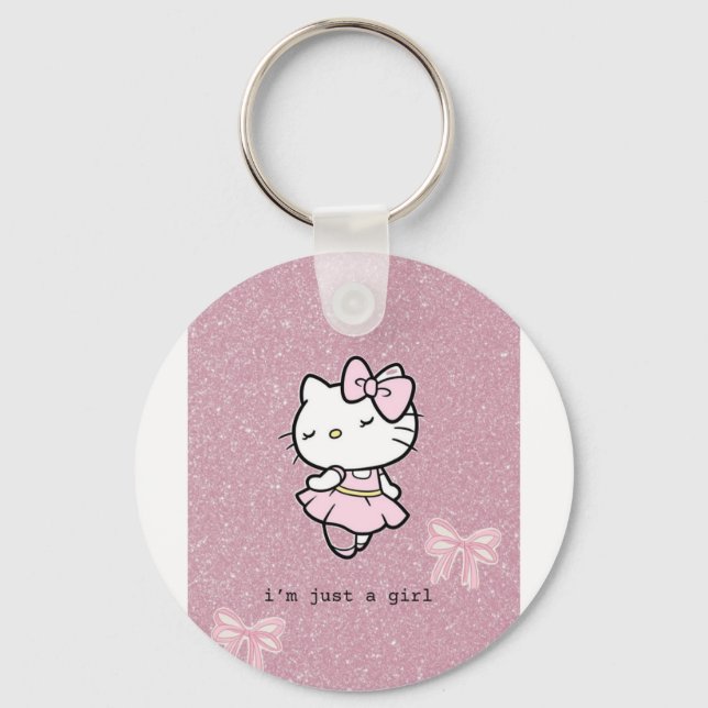 I'm just a girl key chain nyckelring (Framsida)