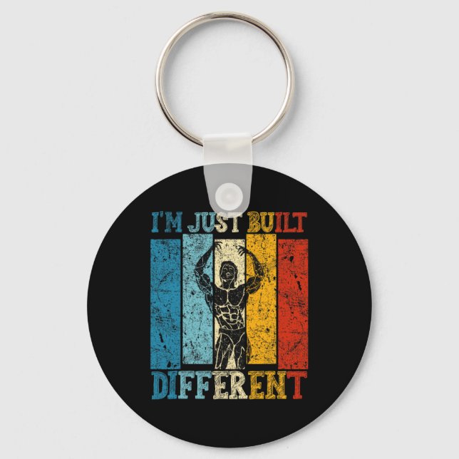 I'm Just Built Different - Fitness Bodybuilding Gy Nyckelring (Framsida)