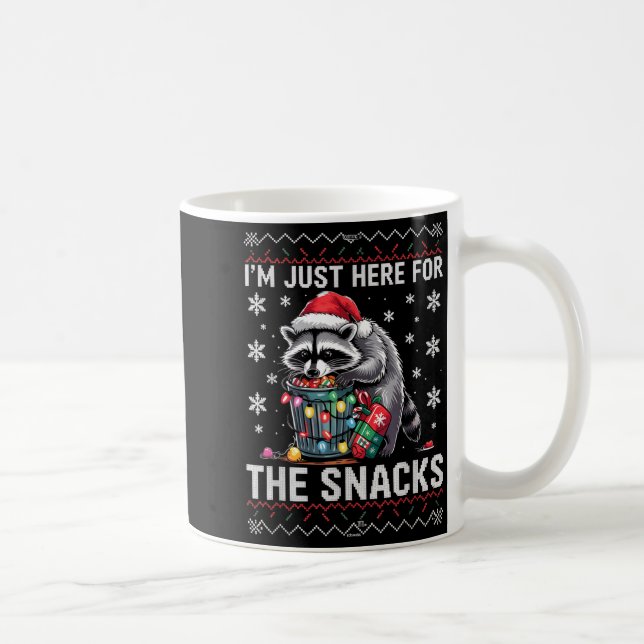 I'm Just Here For Snacks Raccoon Christmas Kids To Kaffemugg (Höger)