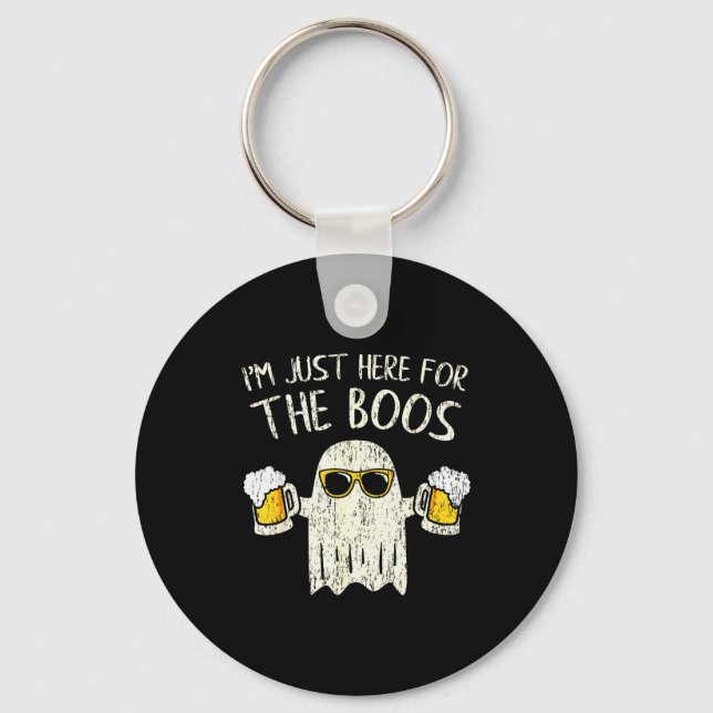 Im Just Here For The Boos Funny Gift Halloween Gho Nyckelring (Framsida)