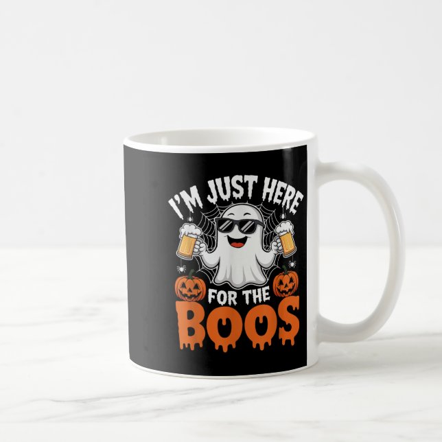 I'm Just Here For The Boos Funny Halloween Ghost  Kaffemugg (Höger)