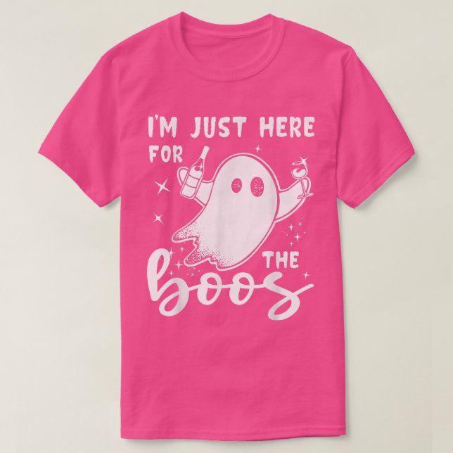 I'm Just Here For The Boos Funny Wine Halloween  T Shirt (Design framsida)