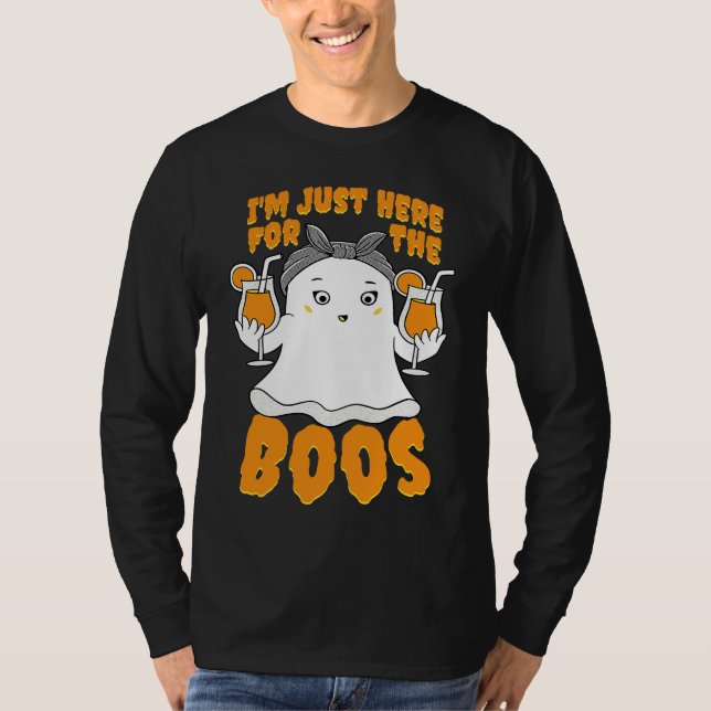 I'm Just Here For The Boos  Halloween Women Ghost  T Shirt (Framsida)