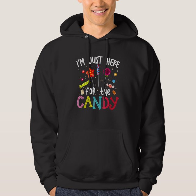 I'm Just Here For The Candy Halloween Cute Lollipo Hoodie (Framsida)