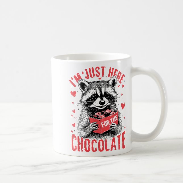 I'm Just Here For The Chocolate Funny Raccoon Vale Kaffemugg (Höger)