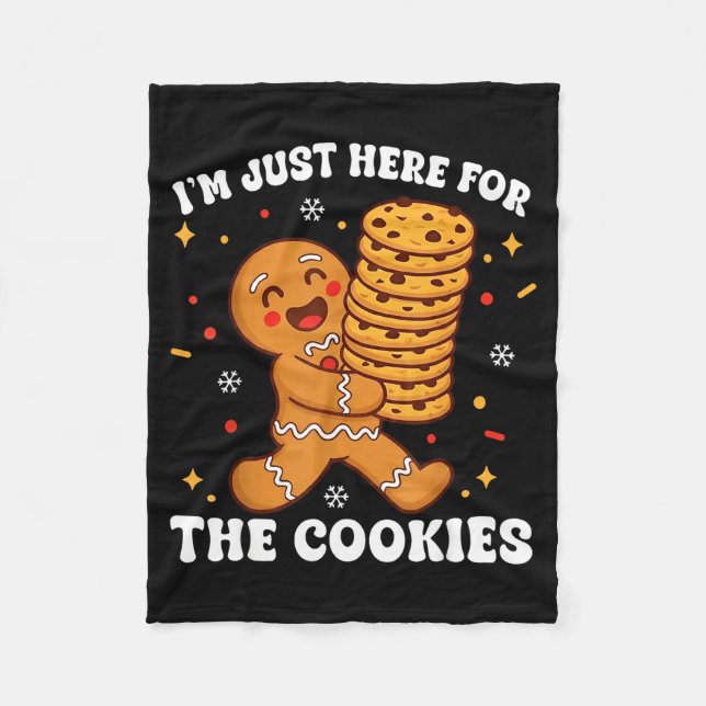 I'm Just Here For The Cookies Gingerbear  Fleecefilt (Framsidan)
