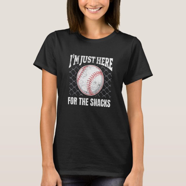 I'm Just Here For The Snacks Baseball T Shirt (Framsida)