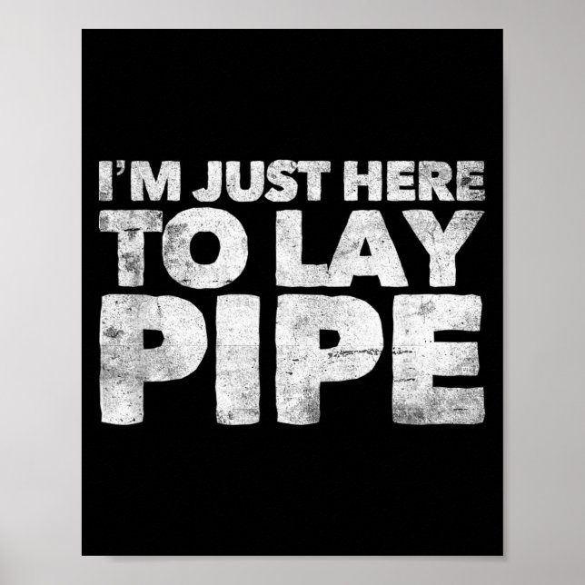 I'm Just Here To Lay Pe Plumbing Funny Plumber  Poster (Framsidan)