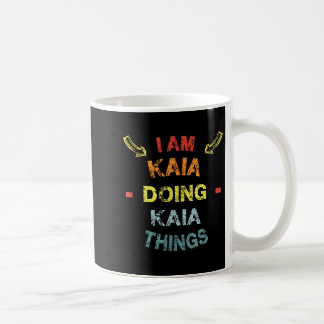 I'm Kaia Doing Kaia Things Cool Funny Christmas Gi Kaffemugg (Höger)