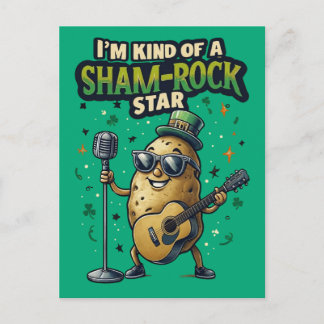 I'm Kind Of A Sham-Rock Star Funny Irish Helg Vykort