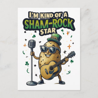 I'm Kind Of A Sham-Rock Star Funny Irish Helg Vykort
