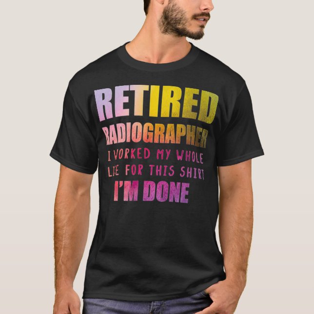 Im klar Retrött radiographer Radiology Technician T Shirt (Framsida)