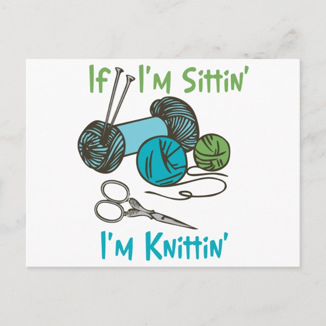 Im Knitting Vykort (Framsida)