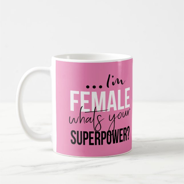 Im kvinnligt vad är din Superpower Kaffemugg (Vänster)