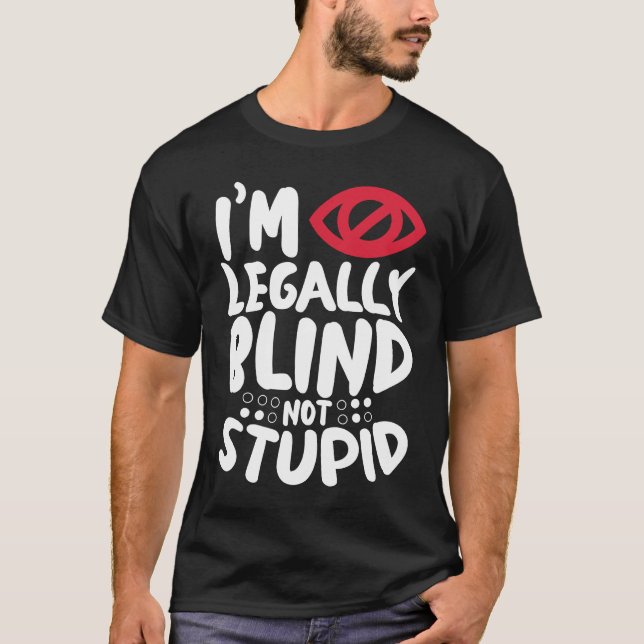 I'm Legally Blind Visually Impaired Braille Alphab T Shirt (Framsida)