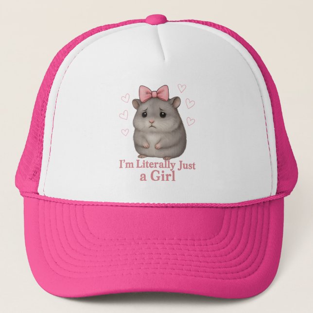 I'm Literally Just a Girl Sad Hamster Funny Girly Keps (Framsida)