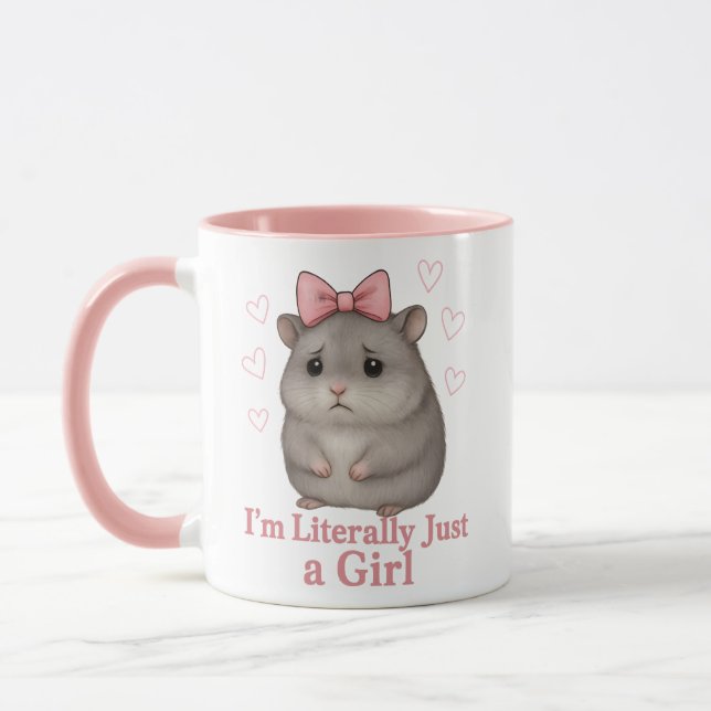 I'm Literally Just a Girl Sad Hamster Funny Girly Mugg (Vänster)