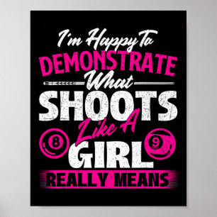 Im Lycklig att demonstrera - Billiards Girl Bassän Poster