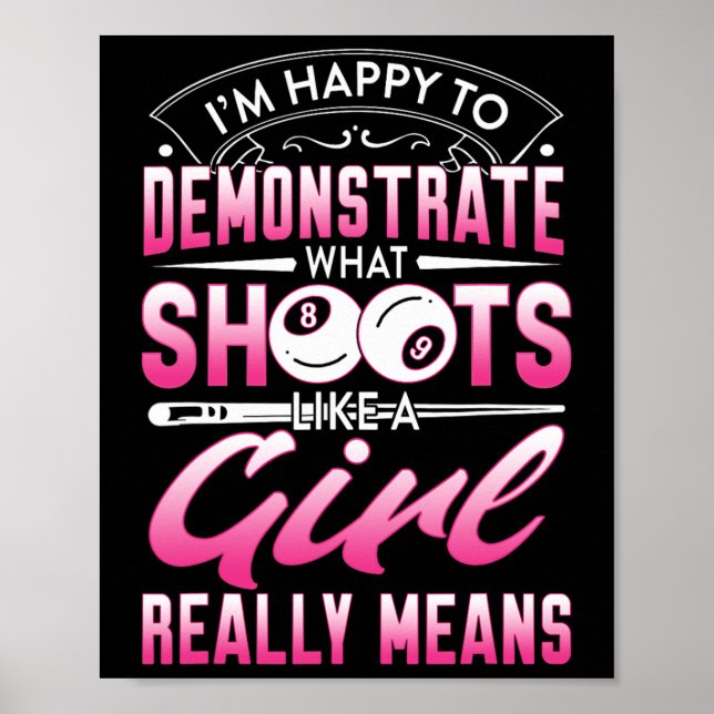 Im Lycklig att demonstrera - Billiards Girl Bassän Poster (Framsidan)