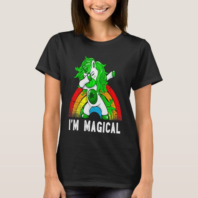 Im Magical Irish Dabbing Unicorn Toddler St Patric T Shirt (Framsida)