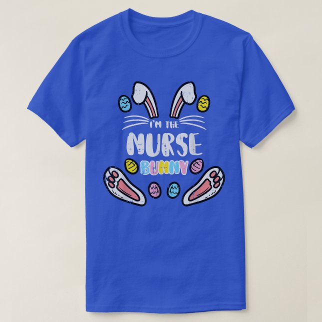Im Matchningsfamiljerastern Nurse Bunny Cute Påsk T Shirt (Design framsida)