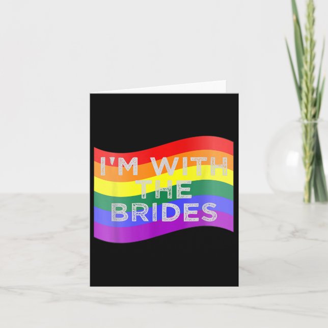 Im med Bröllopsfesten Brides Lesbisk Gay Kort (Framsida)