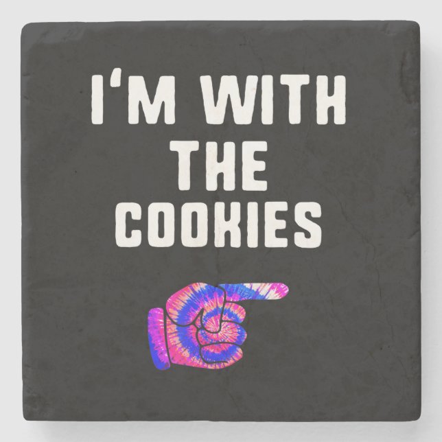 Im med cookies | Tie Dye Funny Products Stenunderlägg (Framsidan)