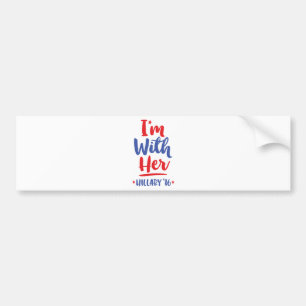 Im med henne - Hillary 2016 Bildekal