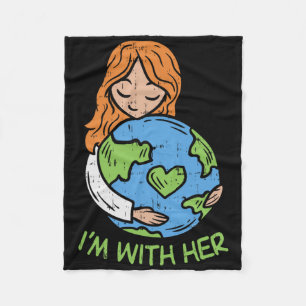 Im med hennes Earth Day Shirt Pro Spara Environmen Fleecefilt