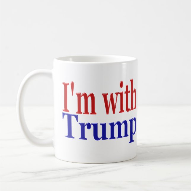 Im med Trump röd blå halva text Kaffemugg (Vänster)