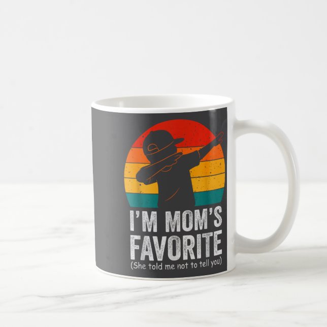 I'm Mom's Favorite Dabbing Funny Family Humor Son  Kaffemugg (Höger)