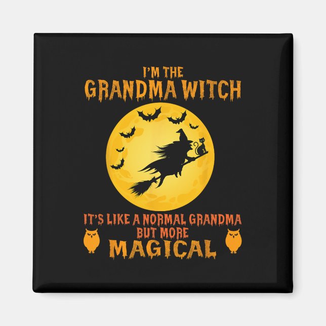Im Morma Witch Halloween Magic Broom Magnet (Framsidan)