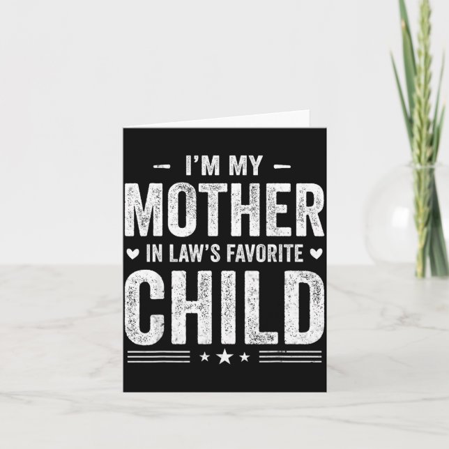 I'm My Mother In Law's Favorite Child Funny Parent Kort (Framsida)