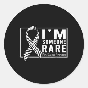 Im Någon Sällsynt Disease Awareness Day Zebra Ribb Runt Klistermärke