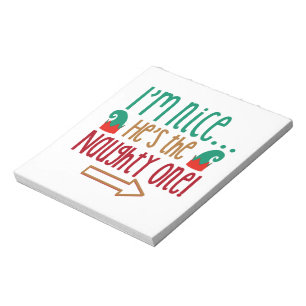 Im Nice Hes Naughty Elf Hat Anteckningsblock