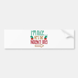 Im Nice Hes Naughty Elf Hat Bildekal