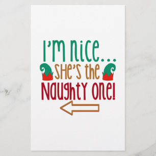 Im Nice Shes Naughty Elf Hat Brevpapper