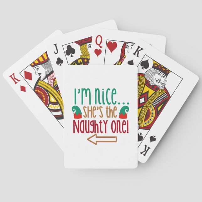 Im Nice Shes Naughty Elf Hat Kortlek (Baksidan)