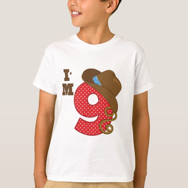 Im Nine Cowboy Birthday Tee (Framsida)