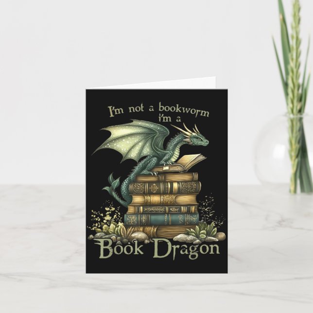 I'm Not A Bookworm I'm A Book Dragon  Kort (Framsida)