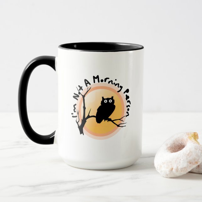 I'm Not A Morning Person funny owl quote Mugg (Med munk)