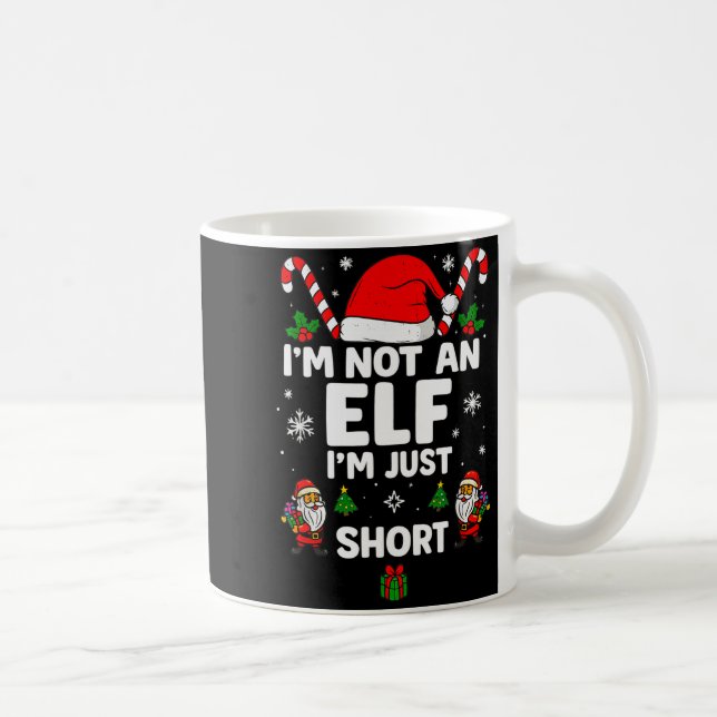 Im Not An Elf Im Just Short Funny Christmas Xmas M Kaffemugg (Höger)