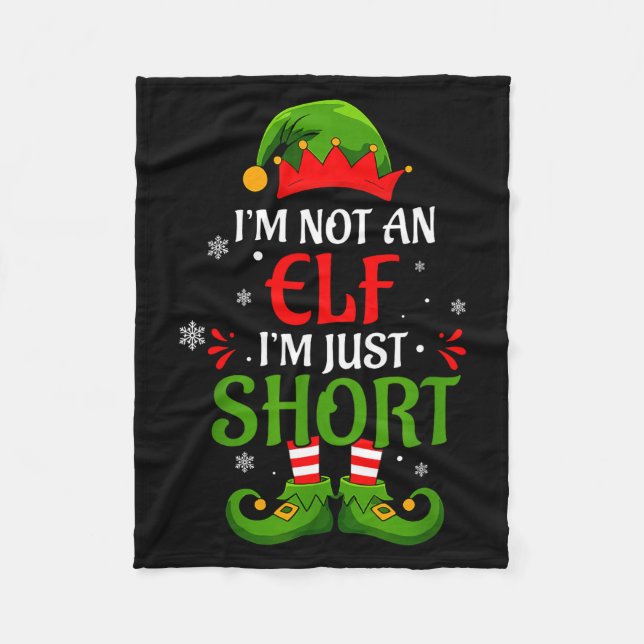 I'm Not An Elf I'm Just Short Merry Christmas Elf  Fleecefilt (Framsidan)