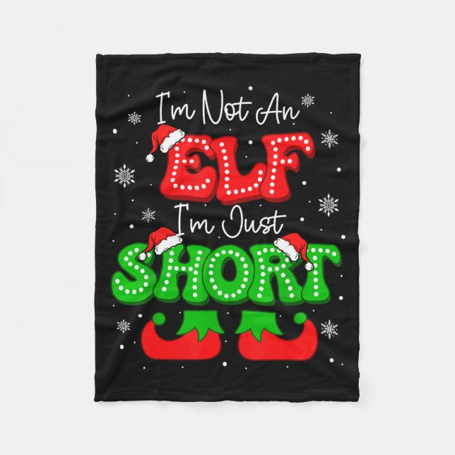 Im Not An Elf Just Short Funny Christmas Xmas Men  Fleecefilt (Framsidan)